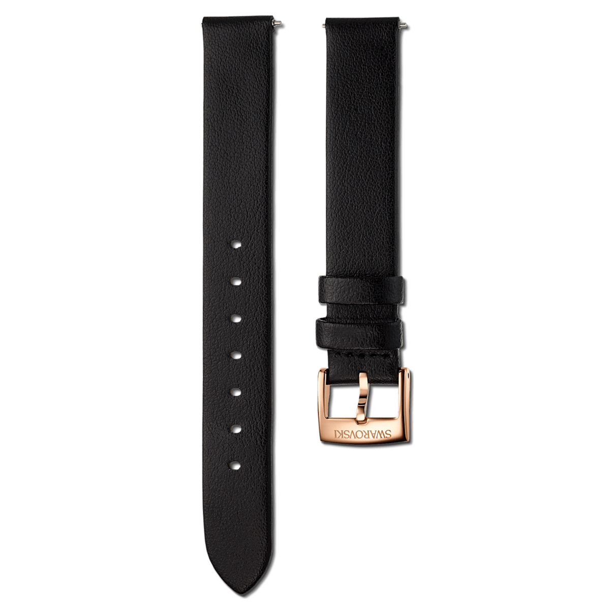 

Swarovski Bracelet de montre 14mm, Cuir, Noir, Finition or rose