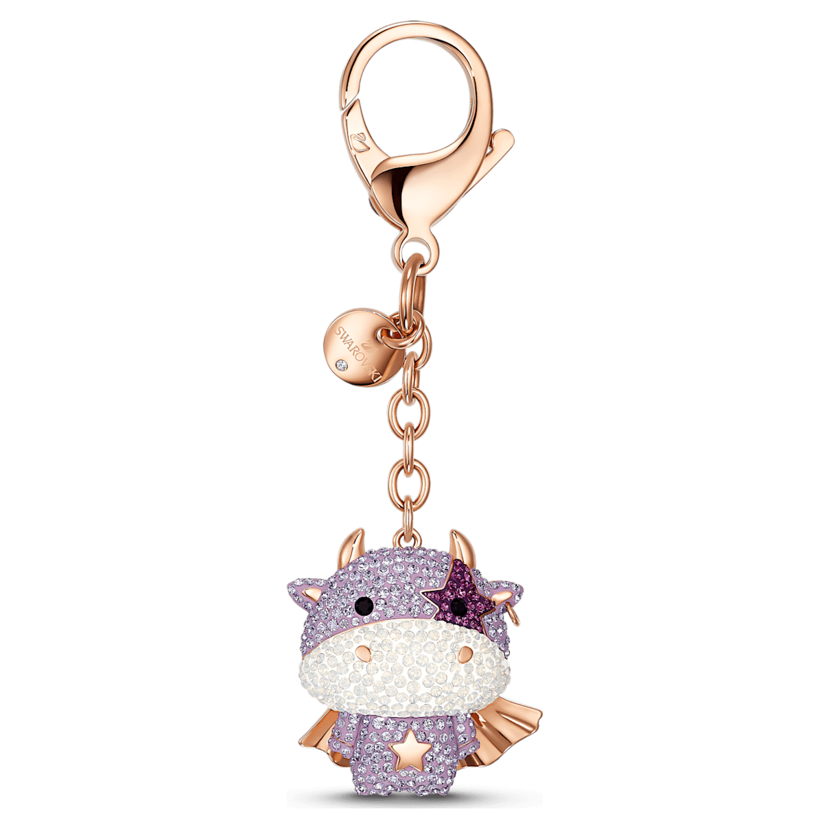 

Swarovski Zodiac bag charm, Ox, Rose gold-tone plated