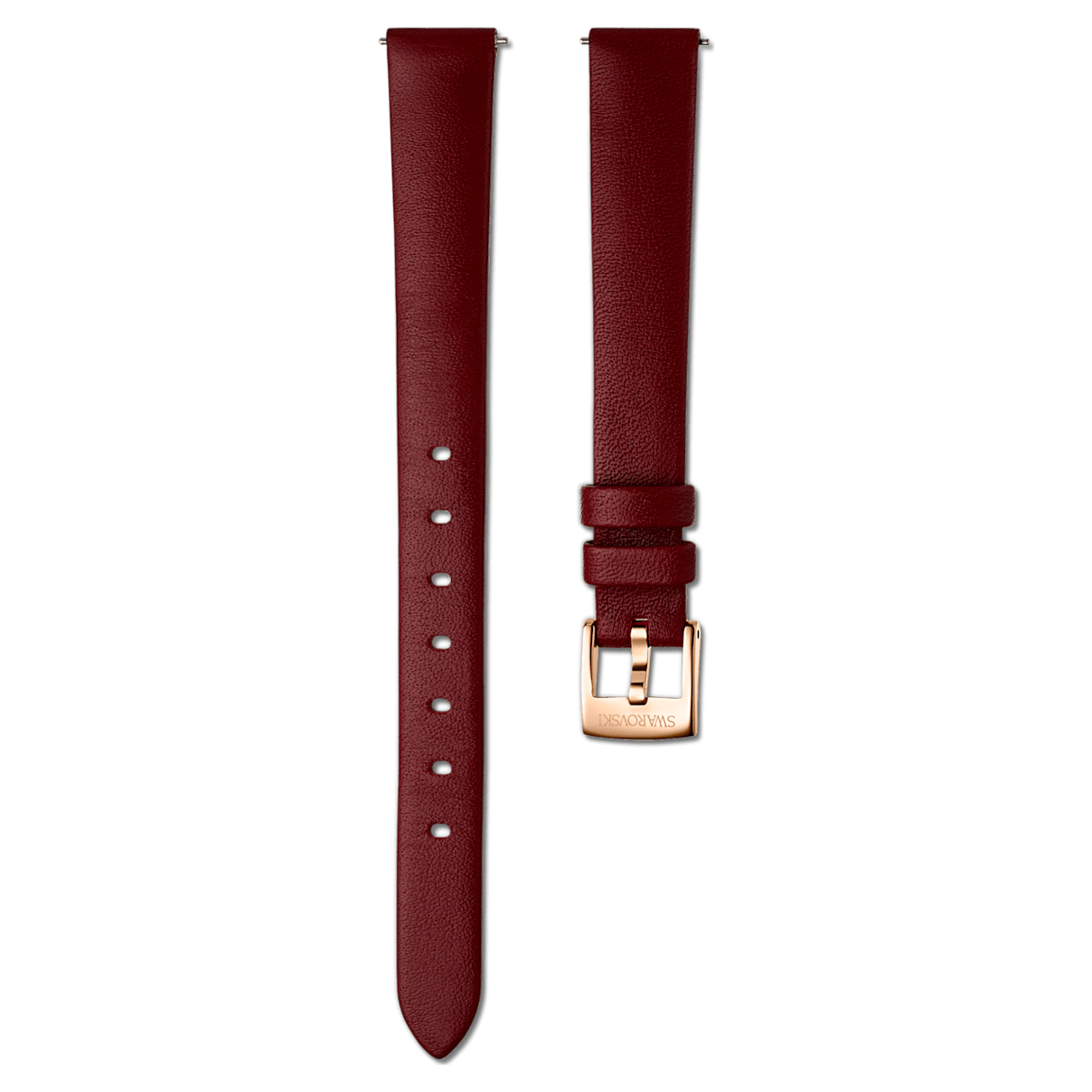

Swarovski Correa de reloj 12mm, Piel, Burdeos, Acabado tono oro rosa