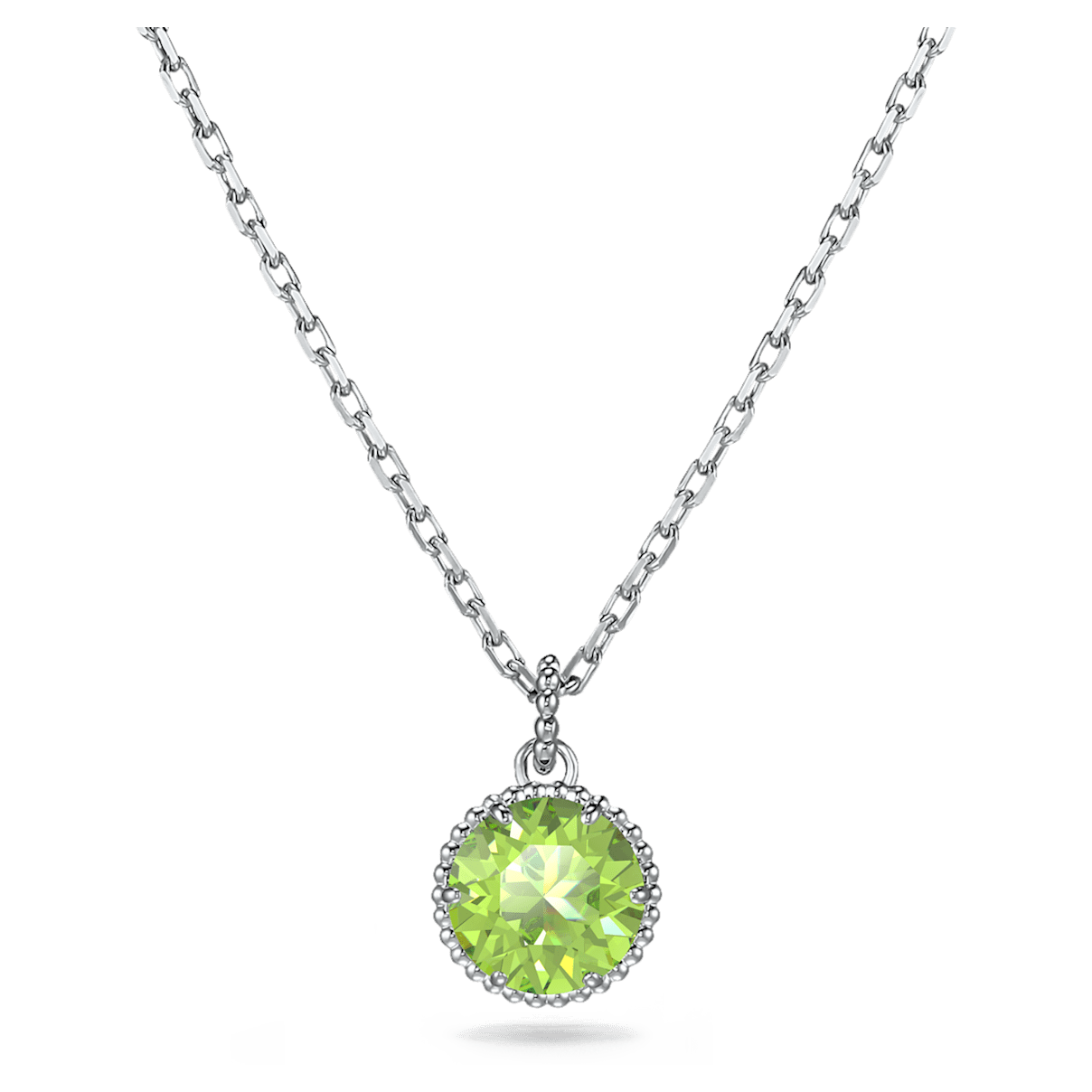 

Swarovski Birthstone 펜던트, 라운드 컷, 그린, 로듐 플래팅