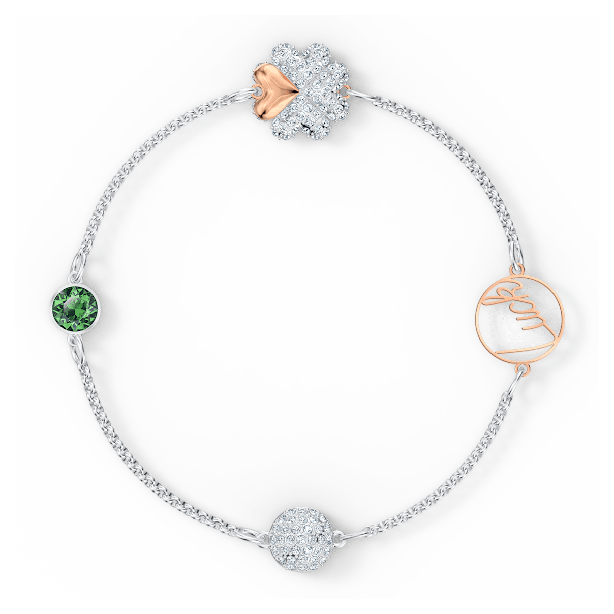 

Swarovski Łańcuszek Clover z kolekcji Remix Collection, zielony, różnobarwne metale