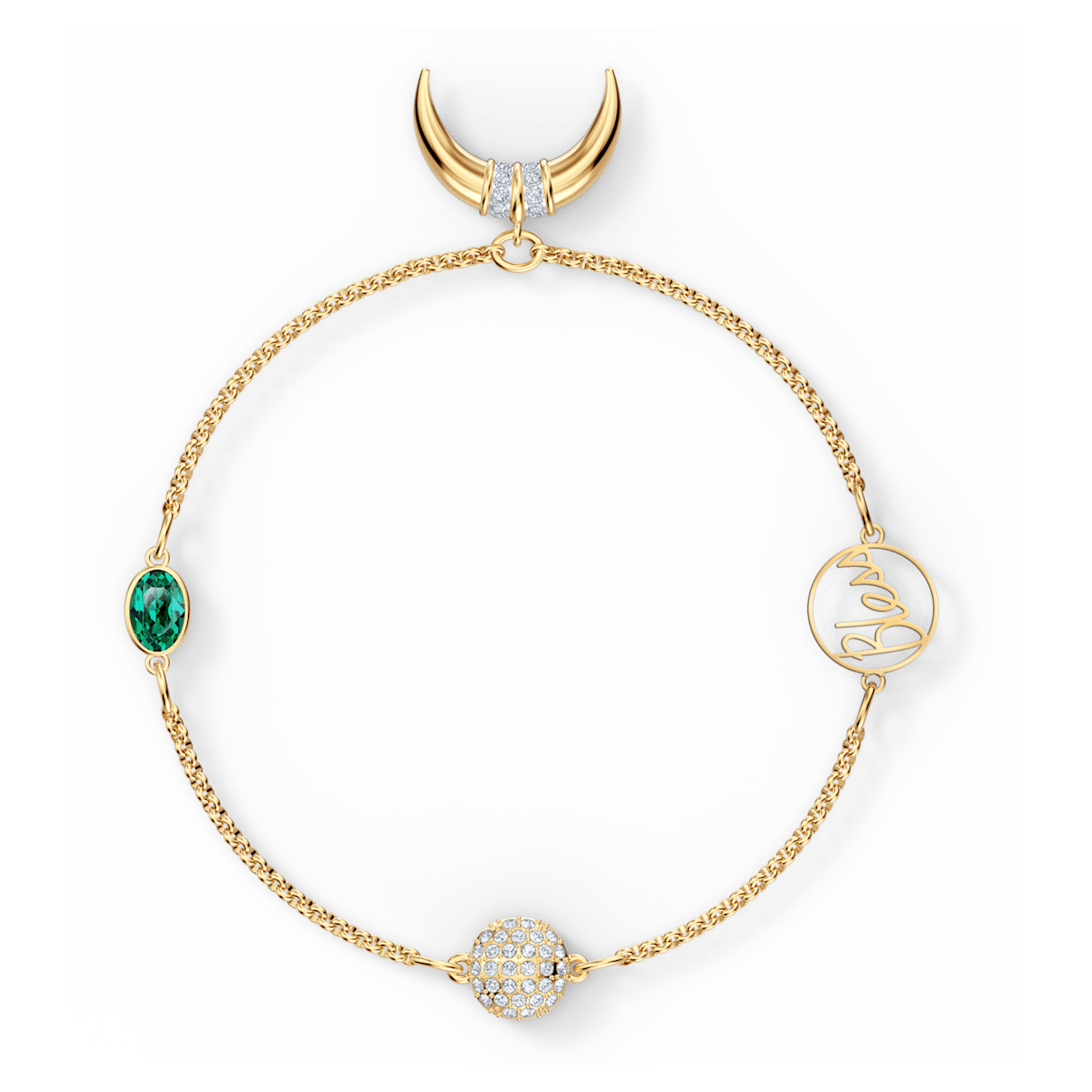 

Swarovski Łańcuszek Horn z kolekcji Remix, zielony, powłoka w odcieniu złota