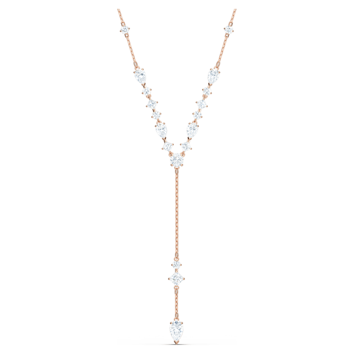 

Swarovski Attract Y necklace, White, Rose gold-tone plated