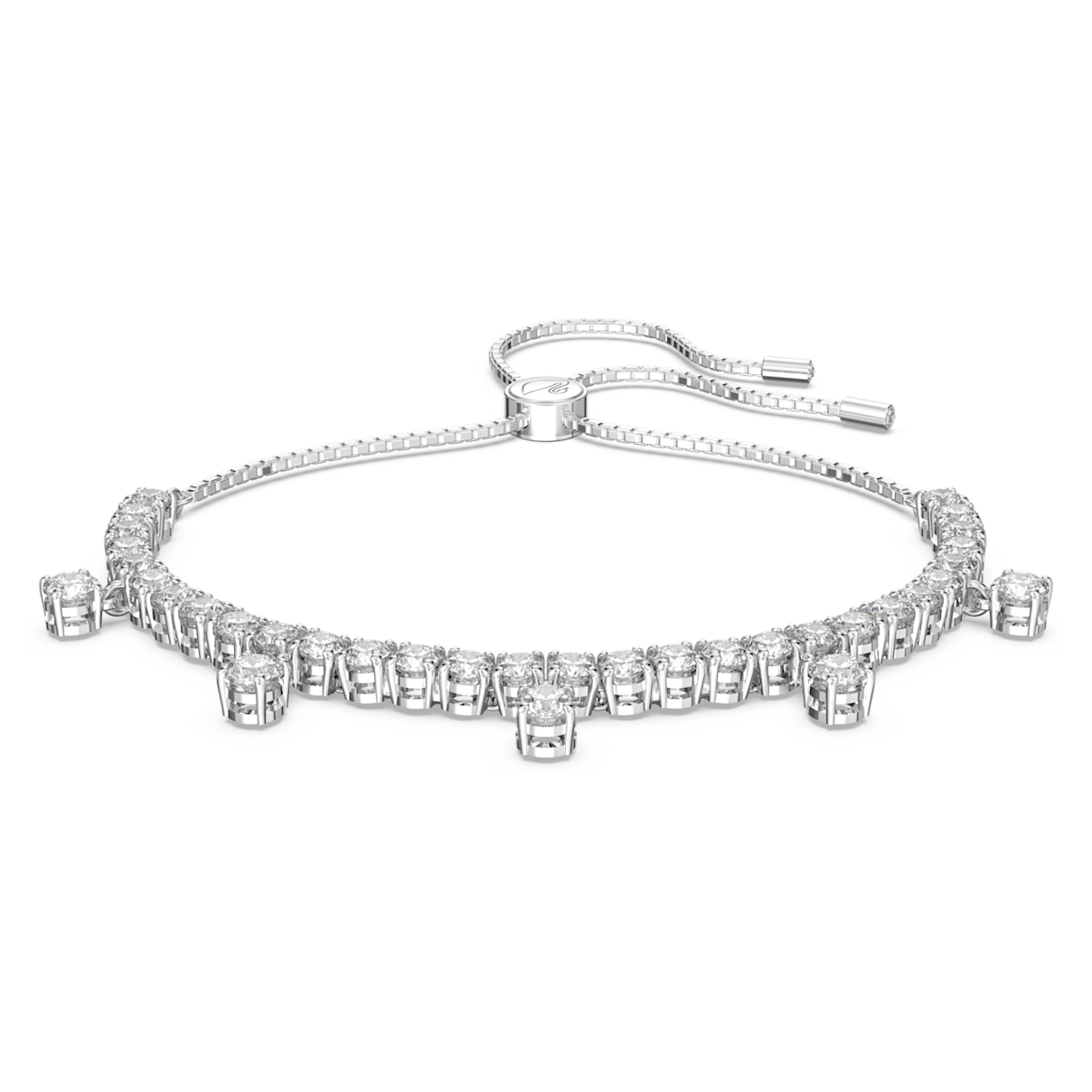 

Swarovski Subtle Drops 手链, 白色, 镀铑