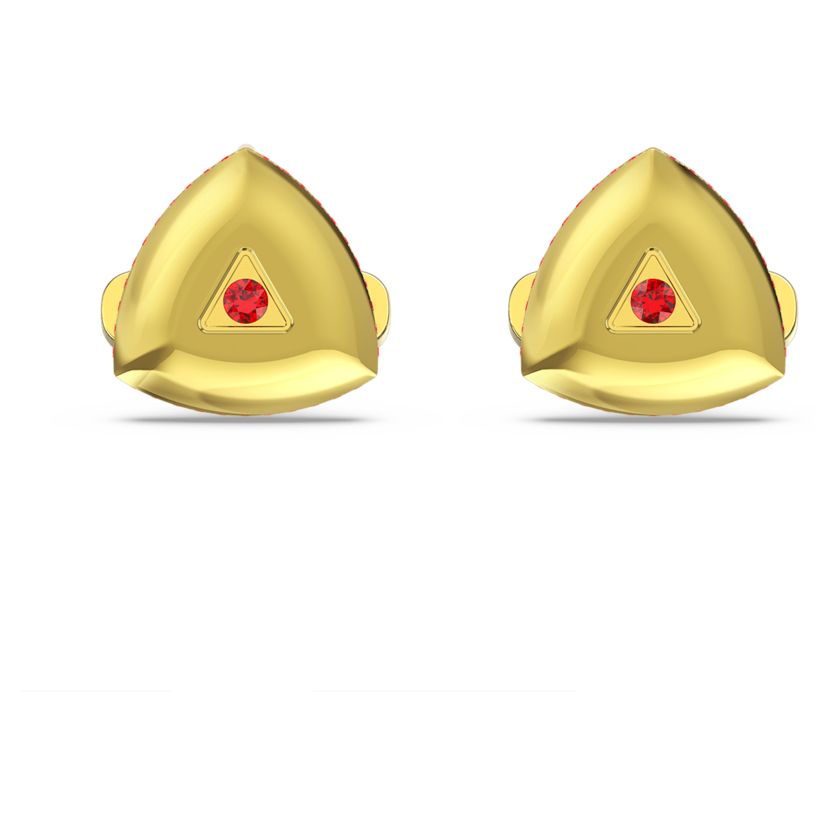 

Swarovski Theo cufflinks, Triangular shape, Fire element, Red, Gold-tone plated