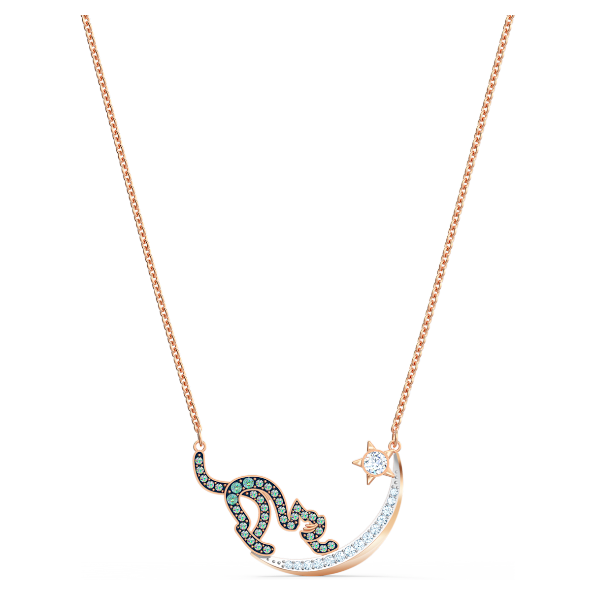 

Swarovski Cattitude 项链, 猫和月亮, 流光溢彩, 多种金属润饰