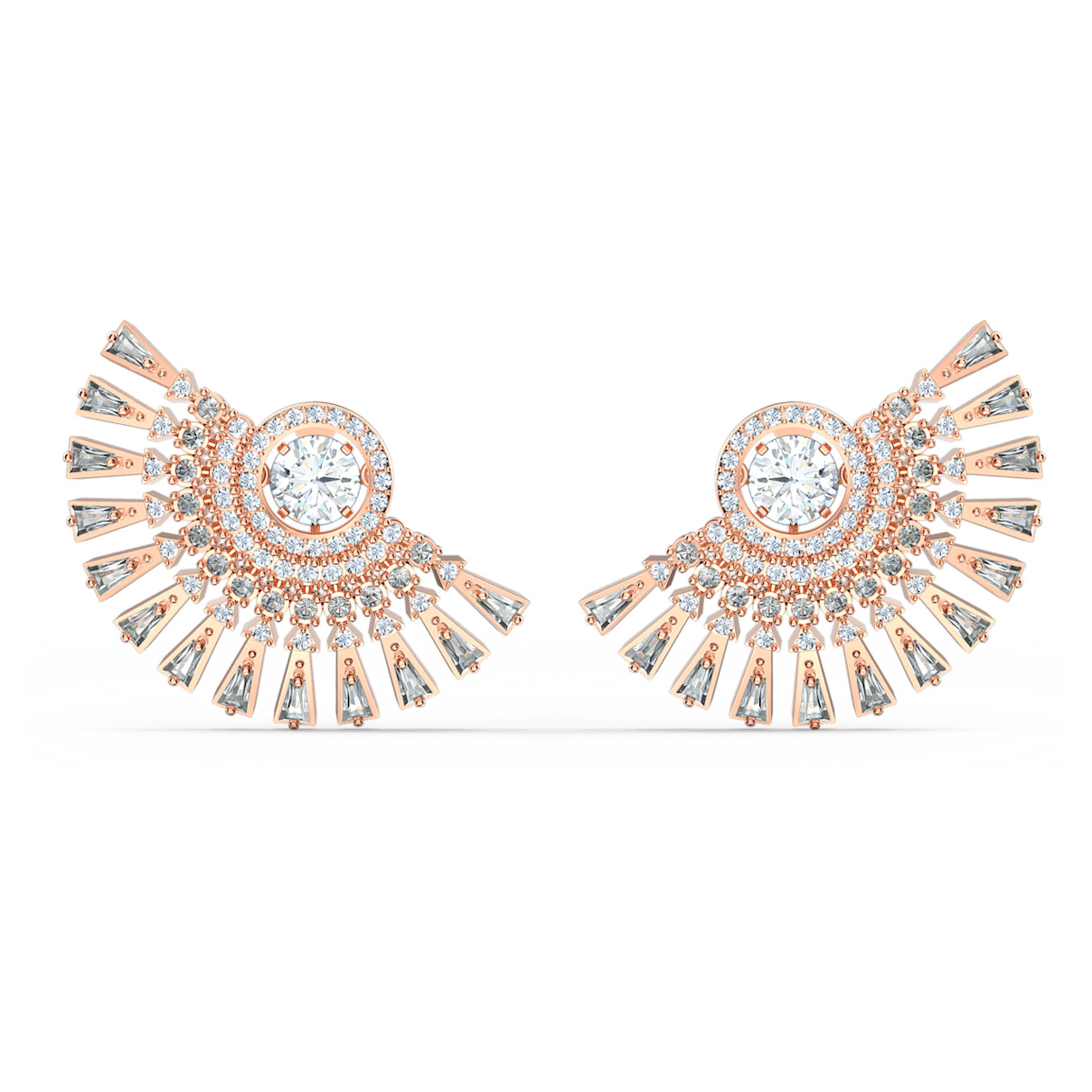 

Swarovski Sparkling Dance Dial Up earrings, Gray, Rose gold-tone plated