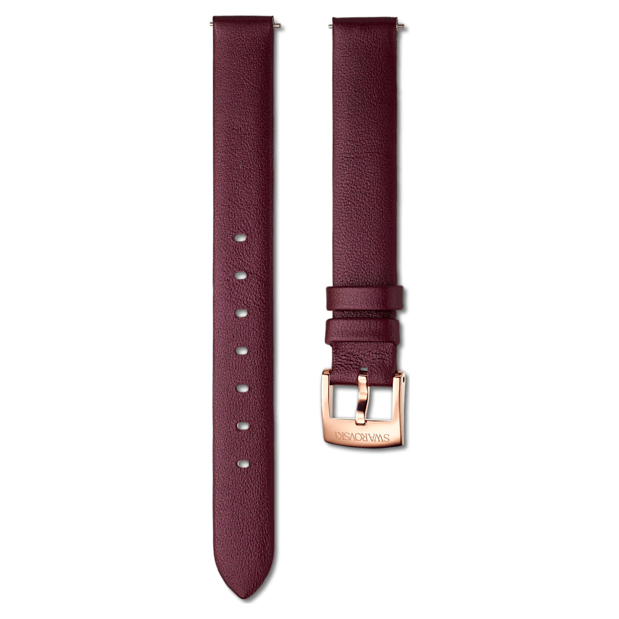 

Swarovski 14mm Uhrenarmband, Leder, Burgunderrot, Roségold-Legierungsschicht