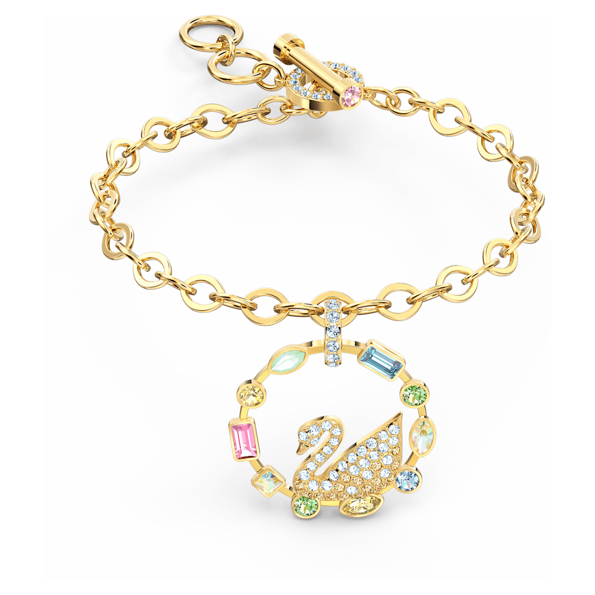 

Swarovski Rainbow Swan 手链, 天鹅, 流光溢彩, 镀金色调