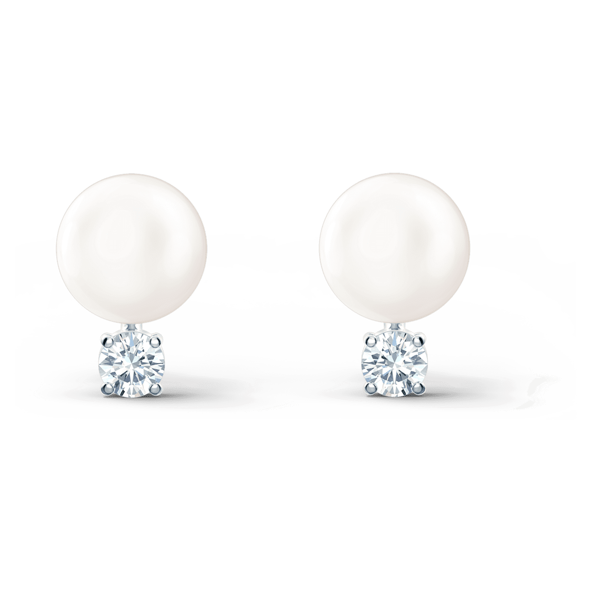 Swarovski Treasure earrings, White, Rhodium plated