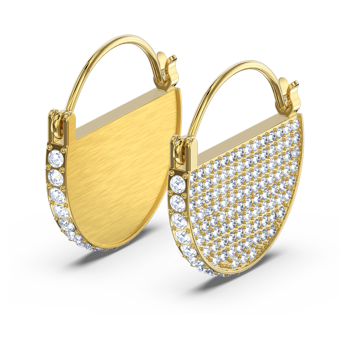 

Swarovski Ginger hoop earrings, Gold tone, Gold-tone plated