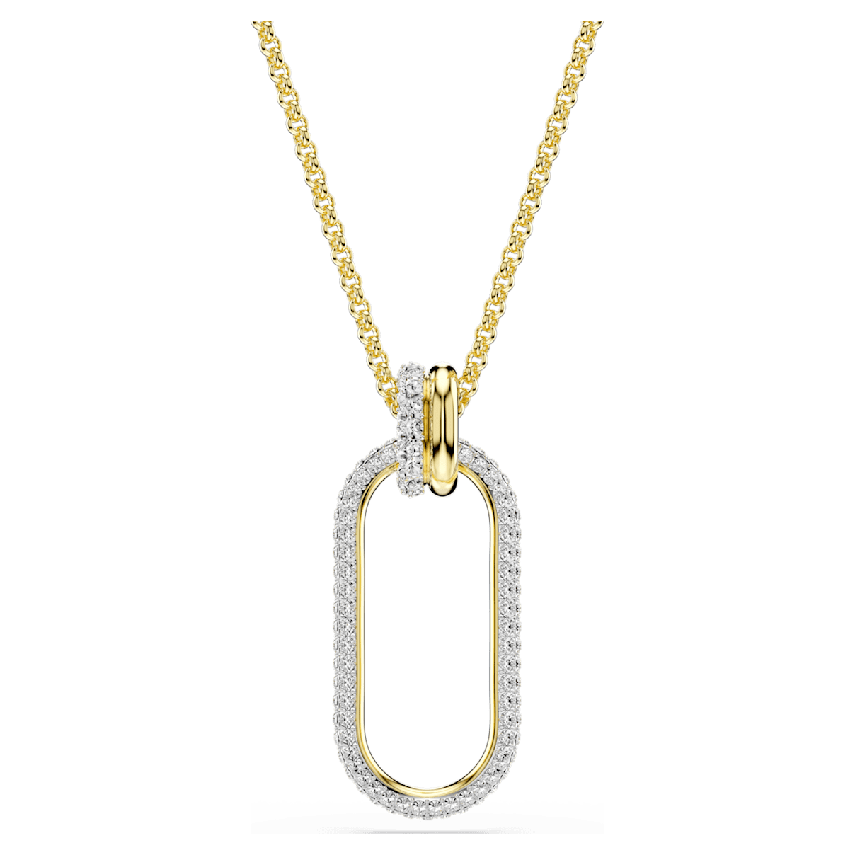 

Swarovski Time 펜던트, 타원형 모양, 화이트, 믹스 메탈 피니시