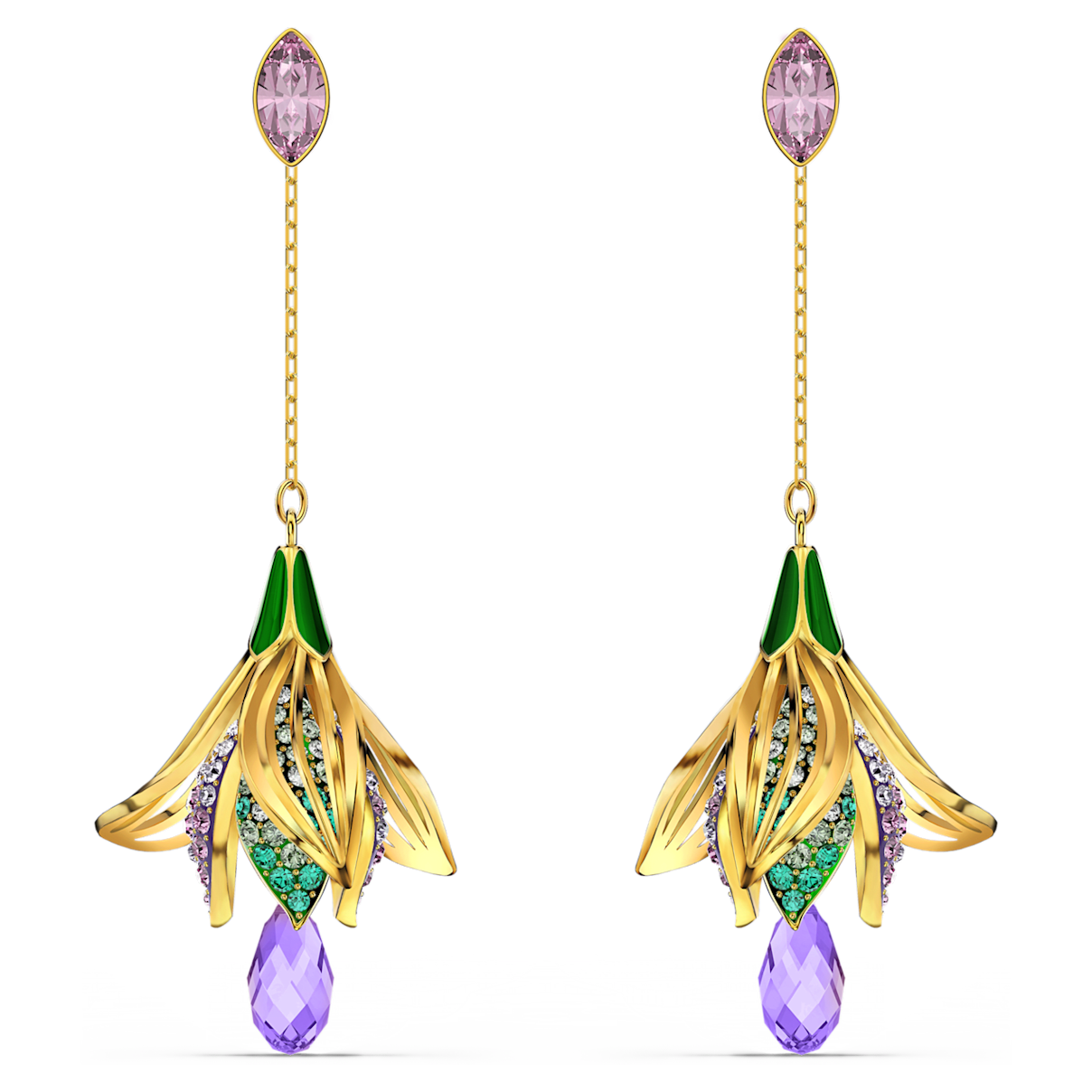 

Swarovski Togetherness 水滴形耳环, 流光溢彩, 镀金色调