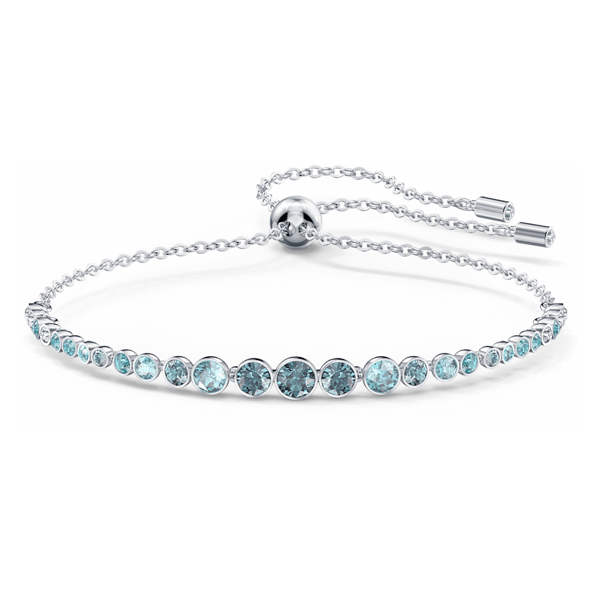 

Swarovski Emily bracelet, Graduated crystals, Blue, Rhodium plated