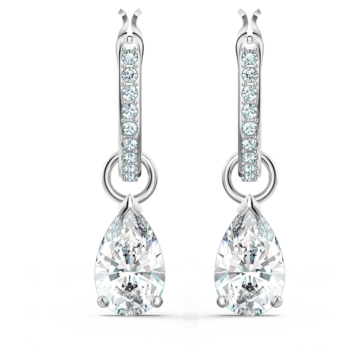 

Swarovski Attract 水滴形耳环, 梨形切割, 白色, 镀铑