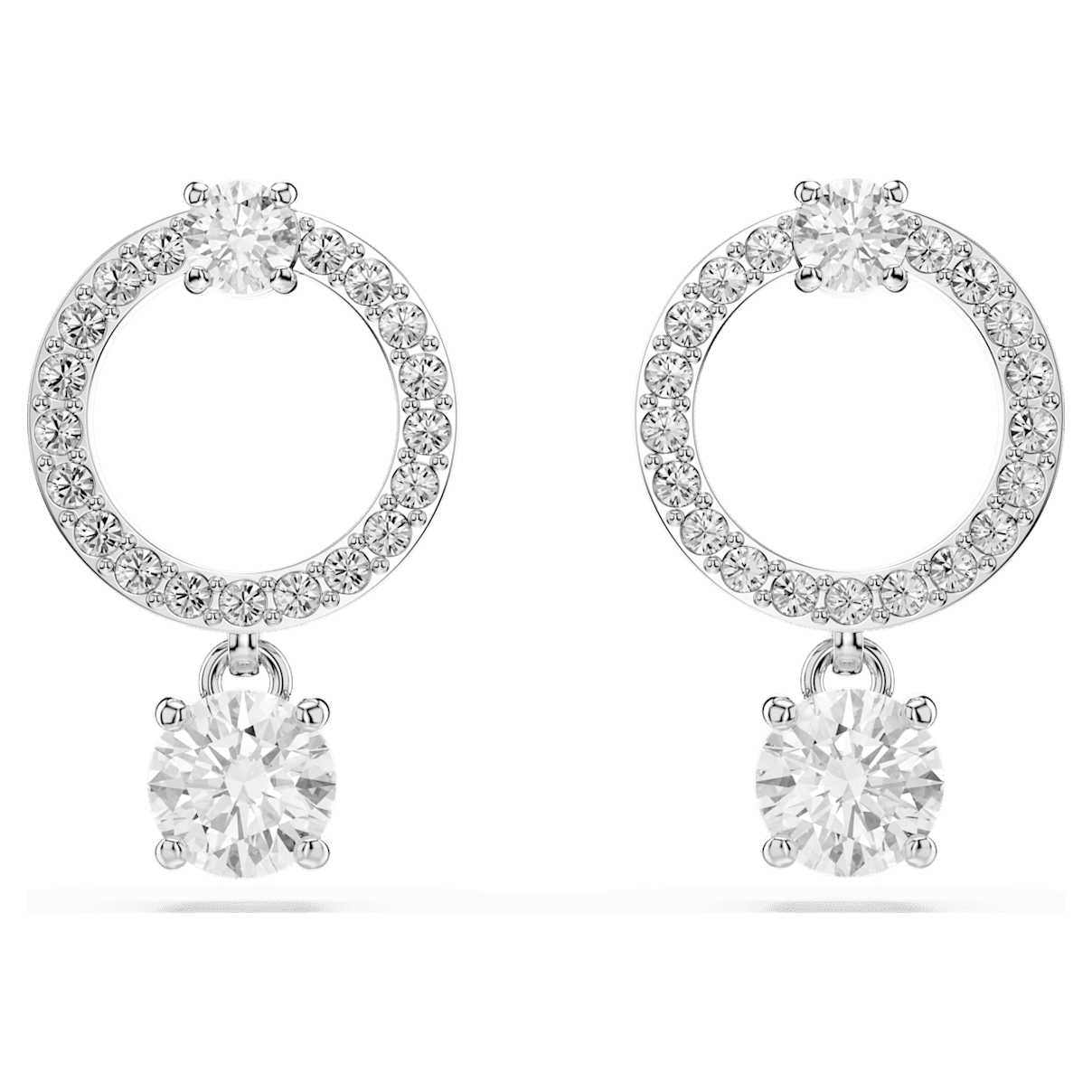 

Swarovski Attract 大圈耳环, 圆形切割, 白色, 镀铑