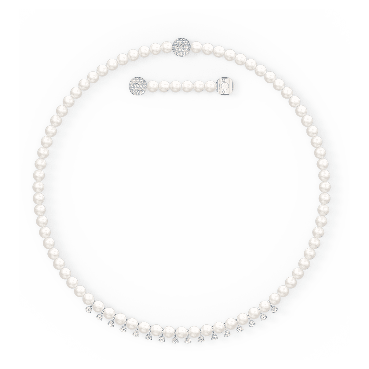 

Swarovski Treasure necklace, White, Rhodium plated