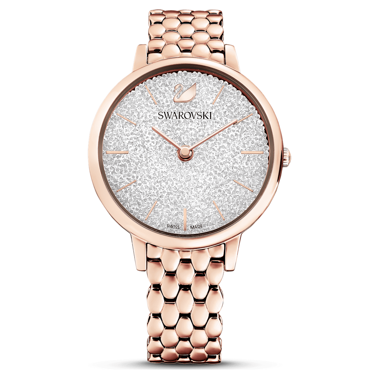 

Swarovski Crystalline Joy watch 腕表, 金属手链, 白色, 玫瑰金色调润饰