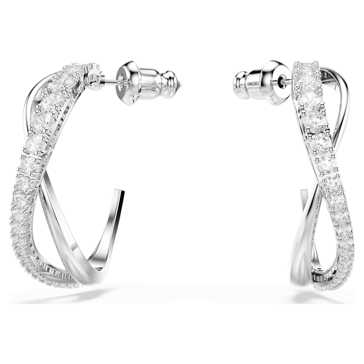 

Swarovski Twist 大圈耳环, 白色, 镀铑
