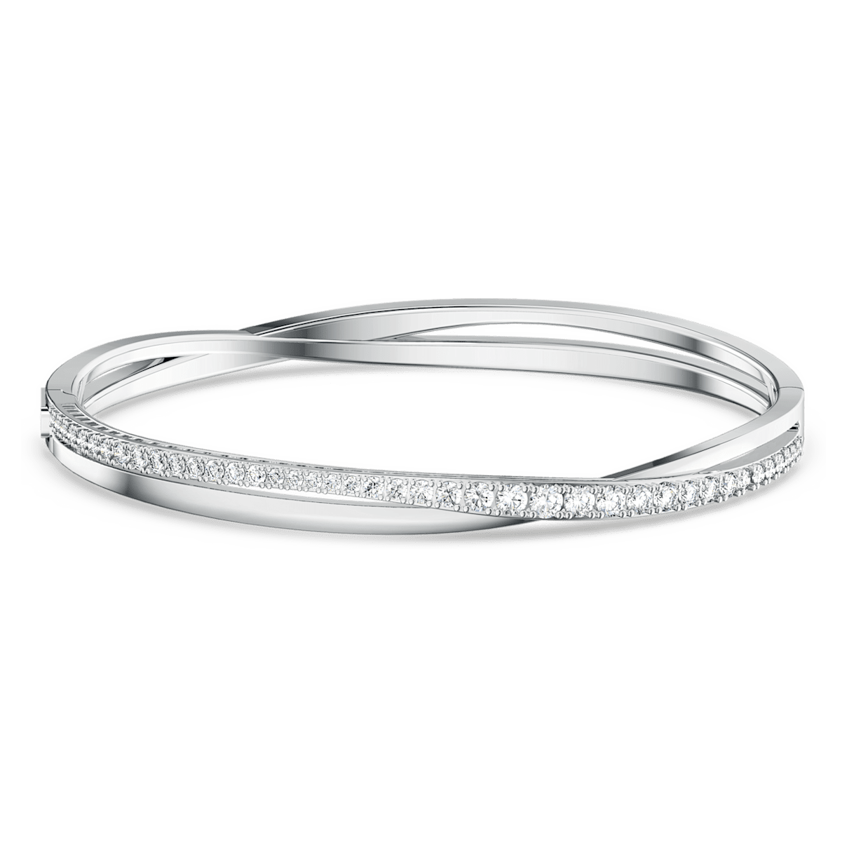

Swarovski Twist 手镯, 白色, 镀铑