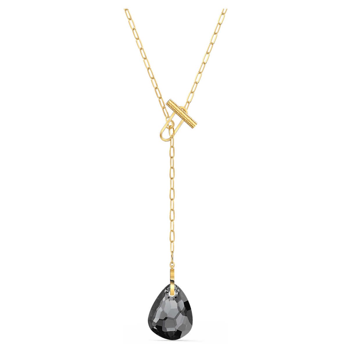 

Swarovski T Bar Y necklace, Grey, Gold-tone plated