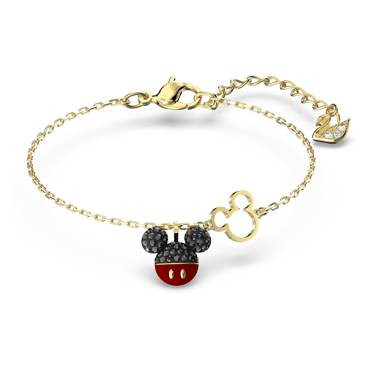 

Swarovski Mickey bracelet, Black, Gold-tone plated