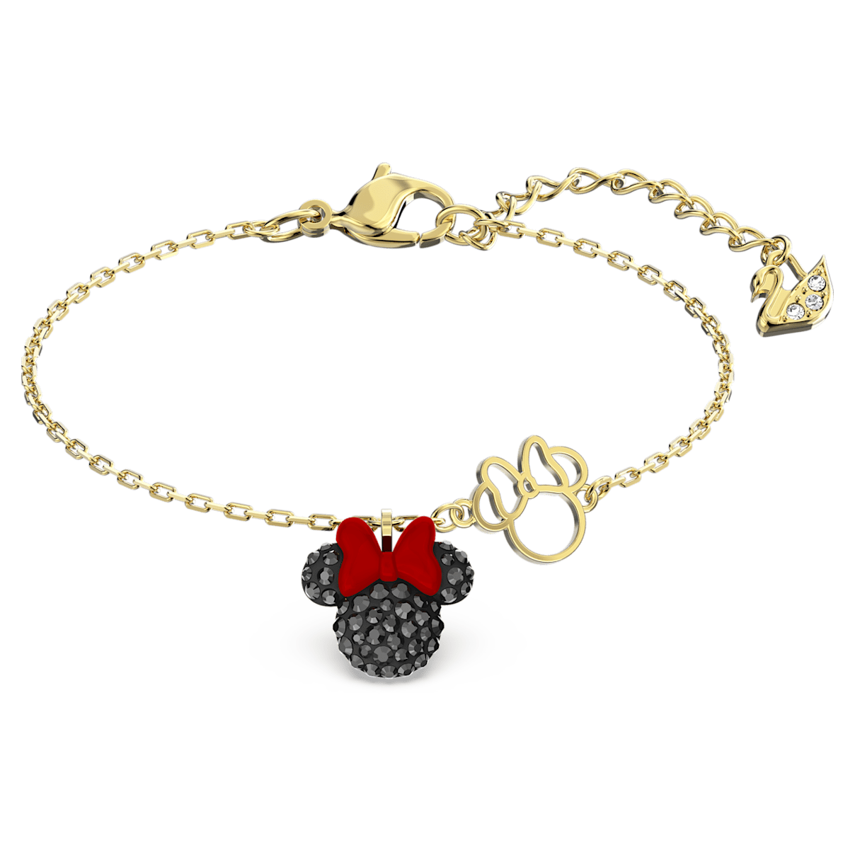 

Swarovski Minnie 手链, 黑色, 镀金色调