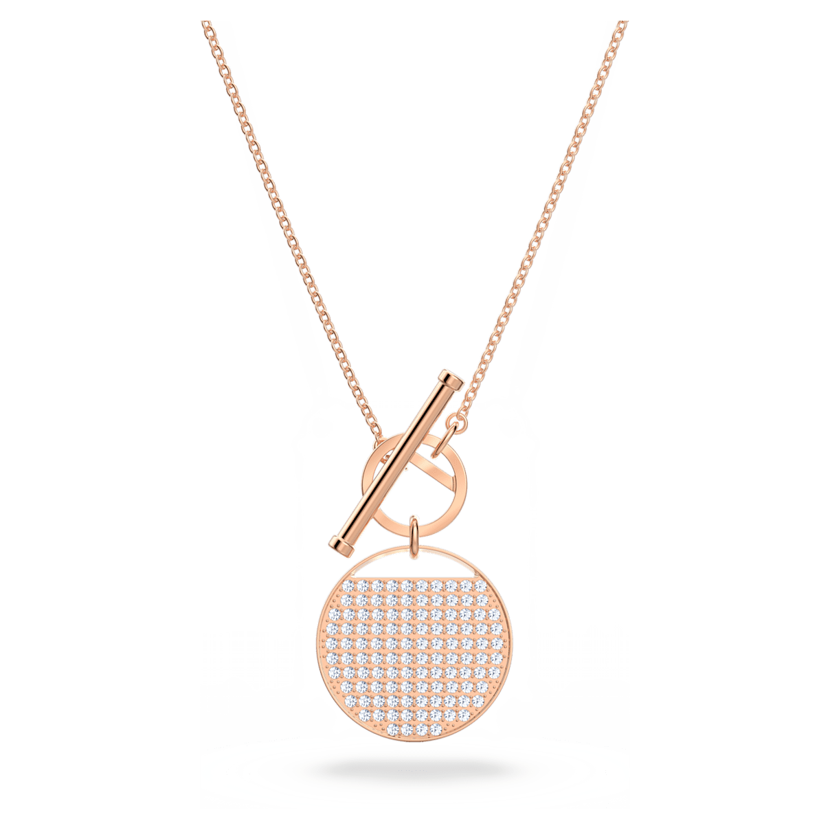 

Swarovski Ginger T Bar 项链, 白色, 镀玫瑰金色调