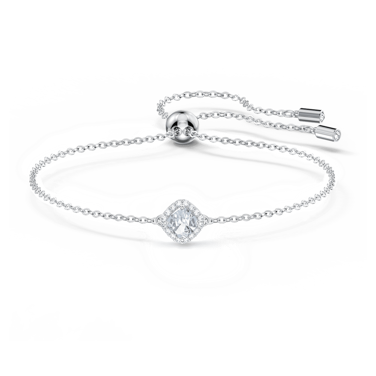 

Swarovski Angelic bracelet, Cushion cut, Blue, Rhodium plated