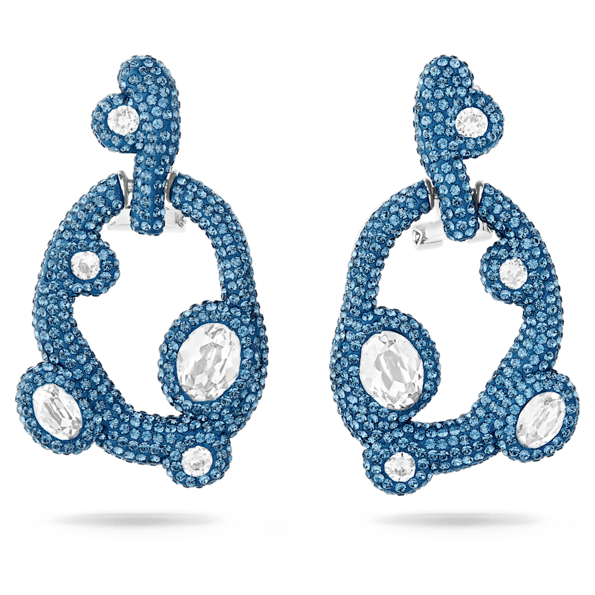 

Swarovski Tigris Ohrringe, Wassertropfen, Blau, Palladiniert