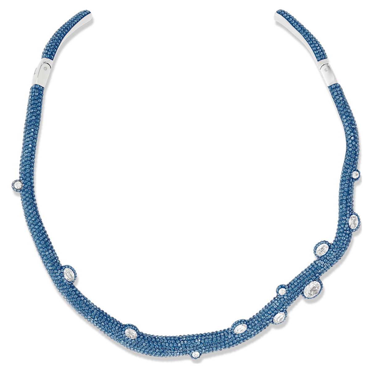 

Swarovski Collier torque Tigris, Gouttes d’eau, Bleu, Métal plaqué palladium