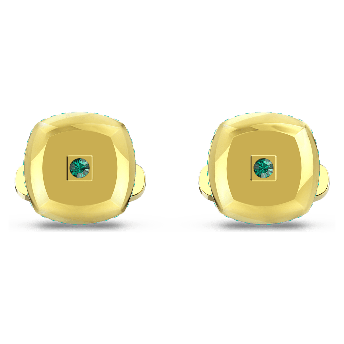 

Swarovski Theo cufflinks, Earth element, Green, Gold-tone plated