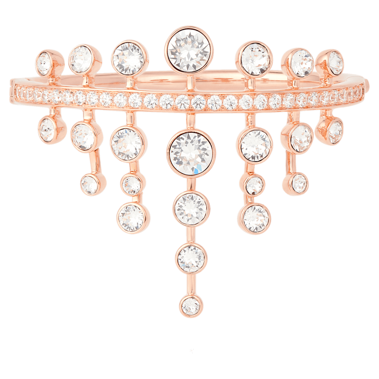 

Swarovski Theater バングル, ホワイト, ローズゴールドトーン・プレーティング