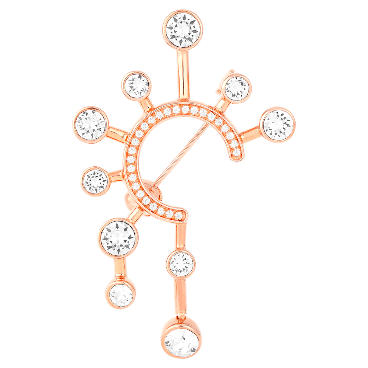 

Swarovski Theater Brooch, White, Rose-gold tone plated