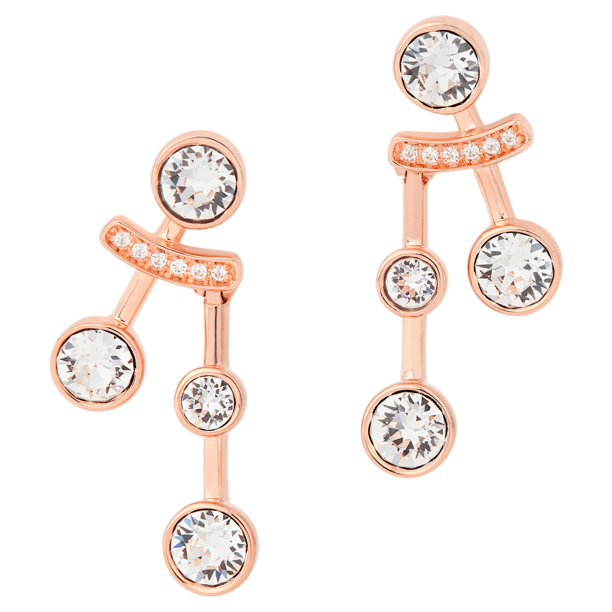

Swarovski Theater drop earrings, White, Rose gold-tone plated