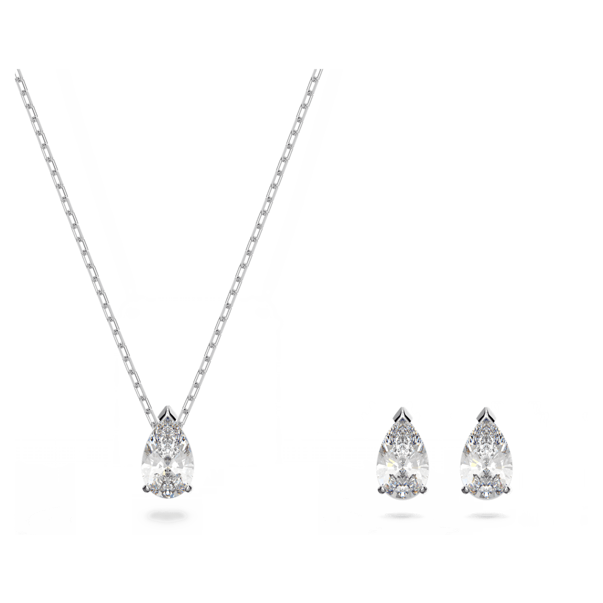 

Swarovski Attract 套装, 梨形切割, 白色, 镀铑