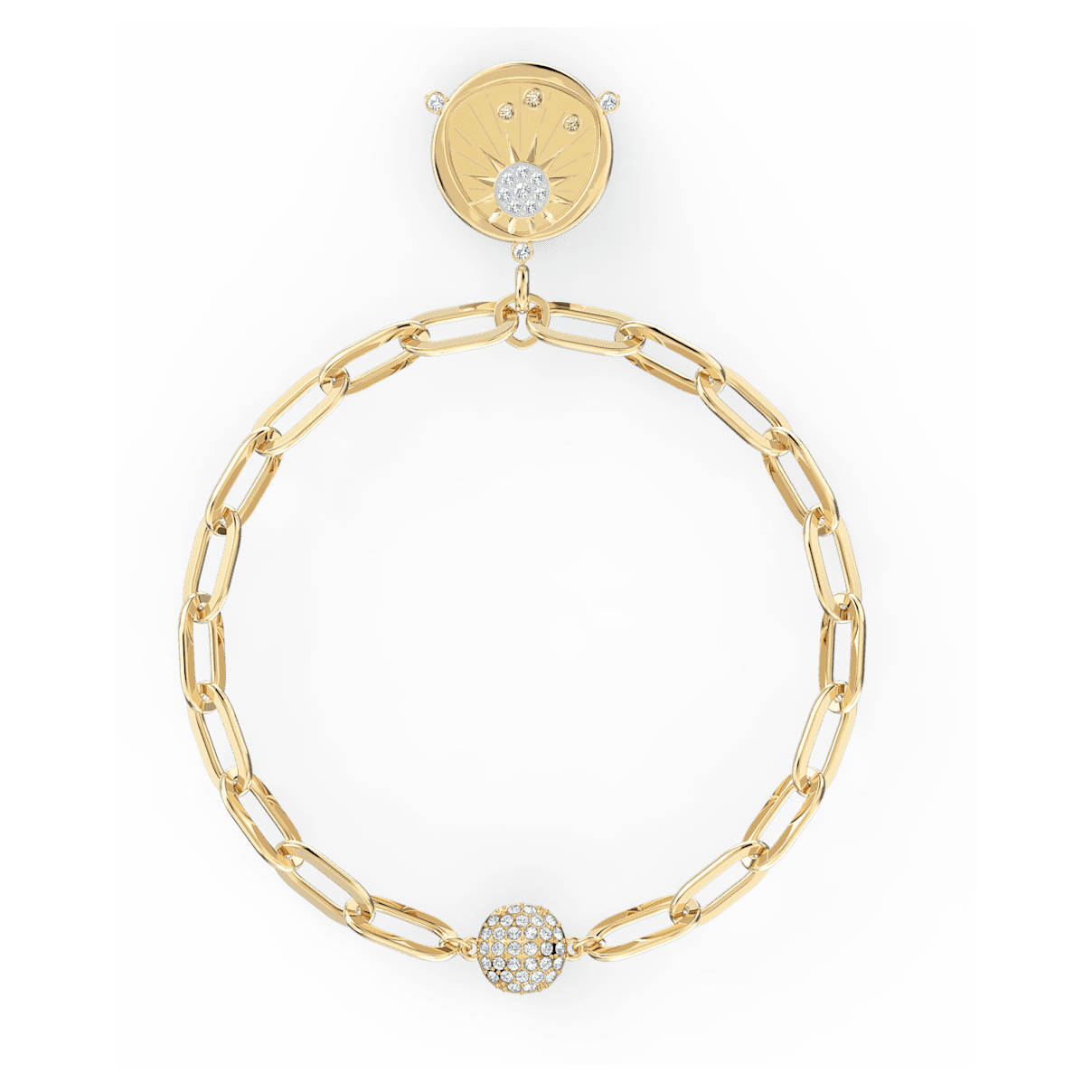 

Swarovski The Elements bracelet, Fire element, Sun, White, Gold-tone plated