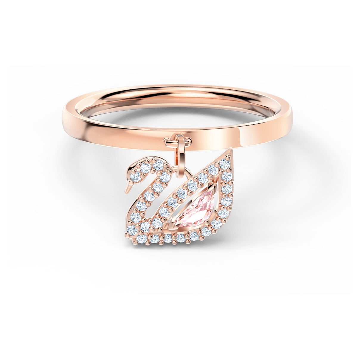 

Swarovski Dazzling Swan ring, Swan, Pink, Rose gold-tone plated