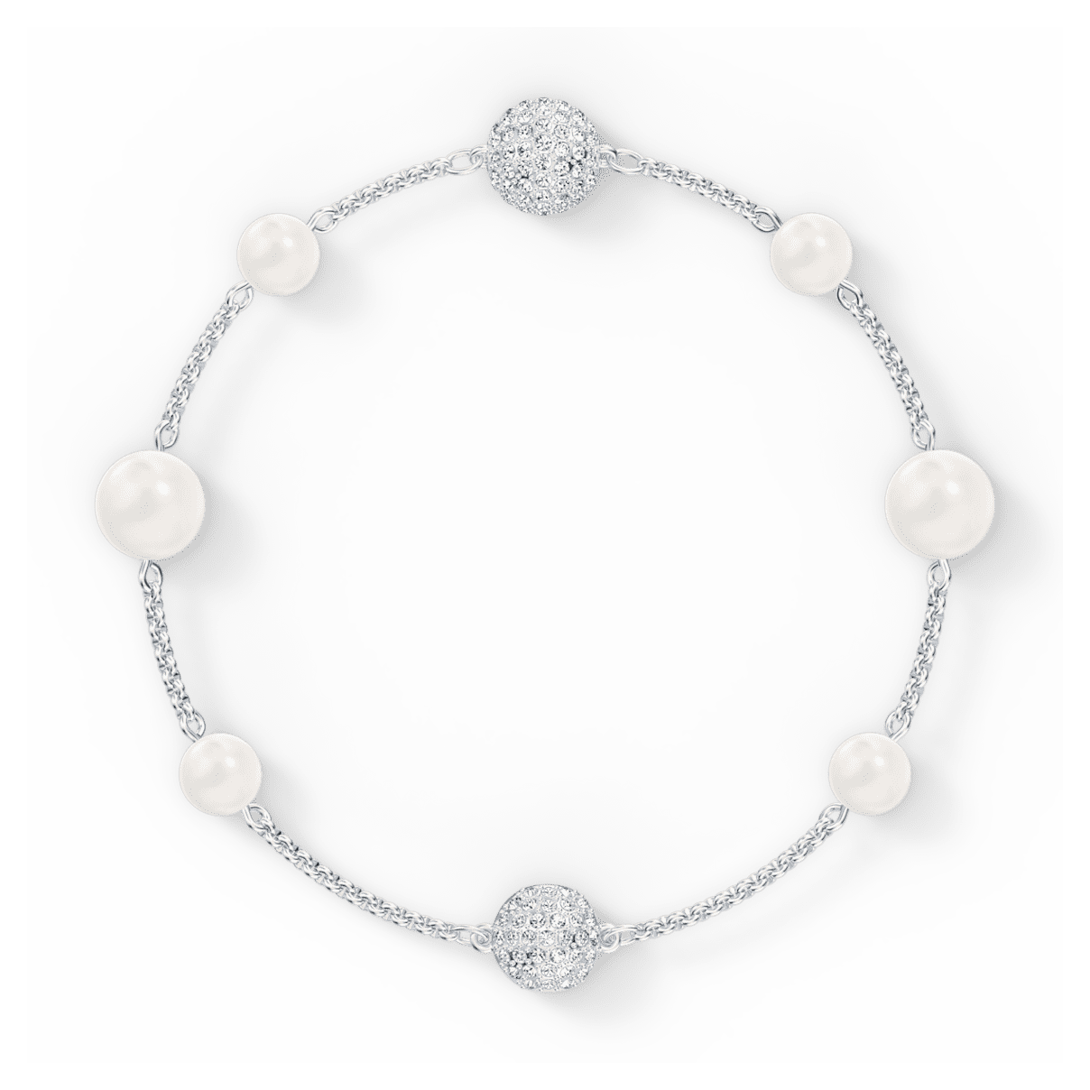 

Swarovski Remix Collection Pearl Strand, 磁扣, 白色, 镀铑