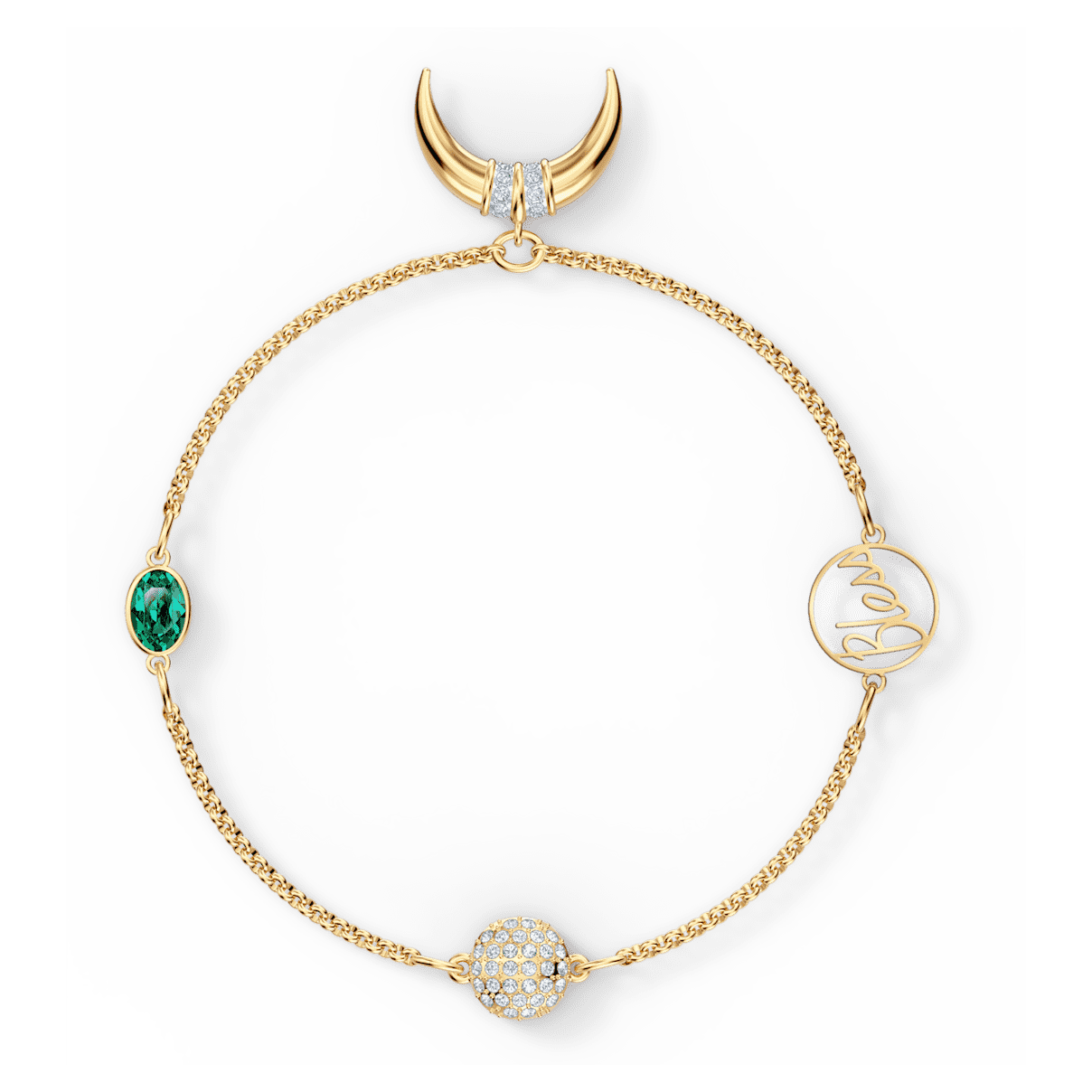 

Swarovski Remix Collection Strand, 磁扣, 角, 绿色, 镀金色调