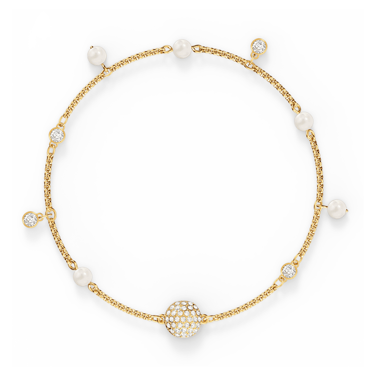 

Swarovski Remix Collection Delicate Pearl Strand, 磁扣, 白色, 镀金色调