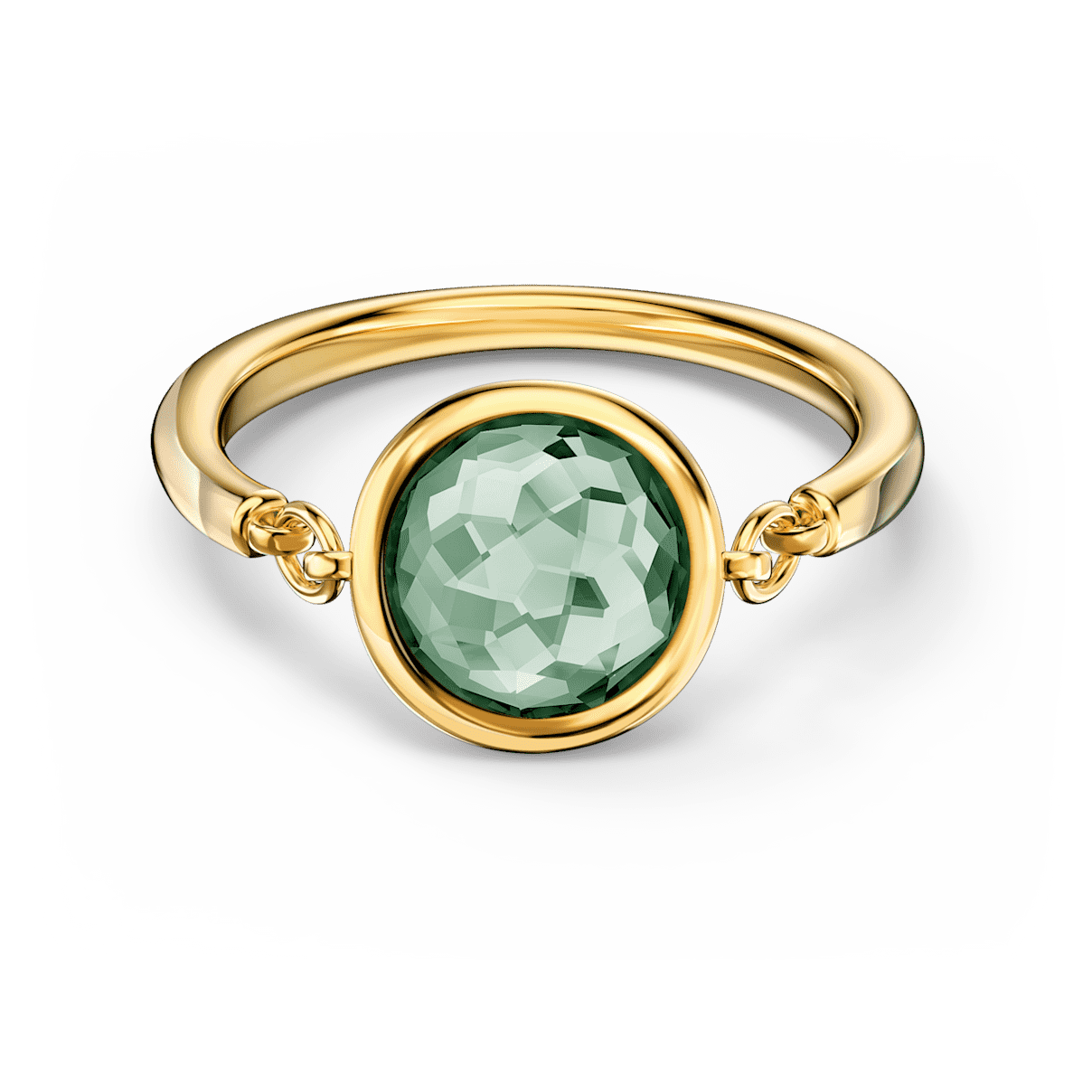 

Swarovski Tahlia ring, Round, Green, Gold-tone plated