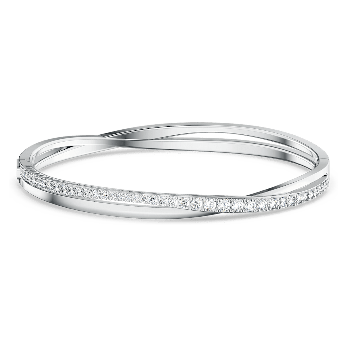 

Swarovski Twist 手镯, 白色, 镀铑