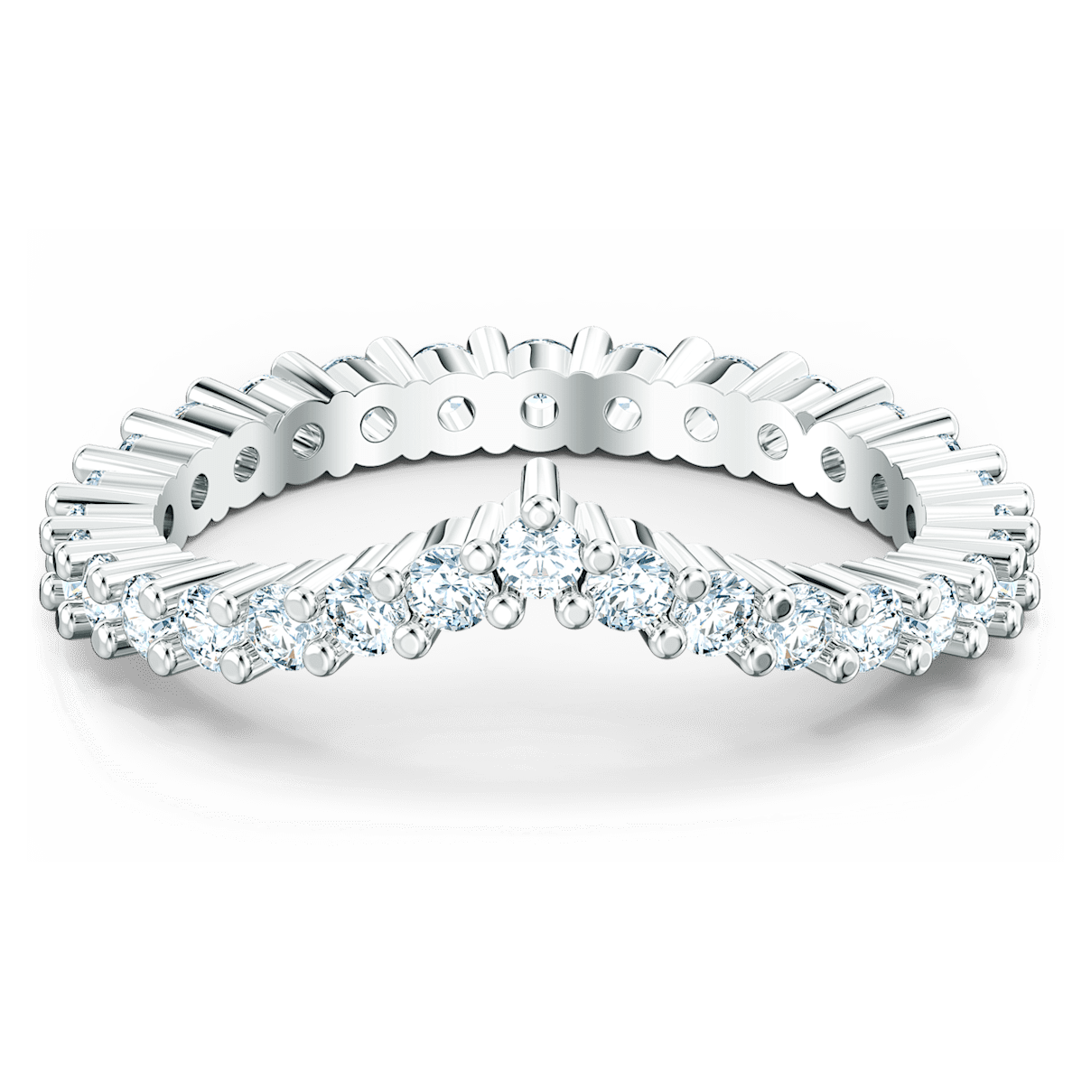 

Swarovski Vittore V ring, White, Rhodium plated