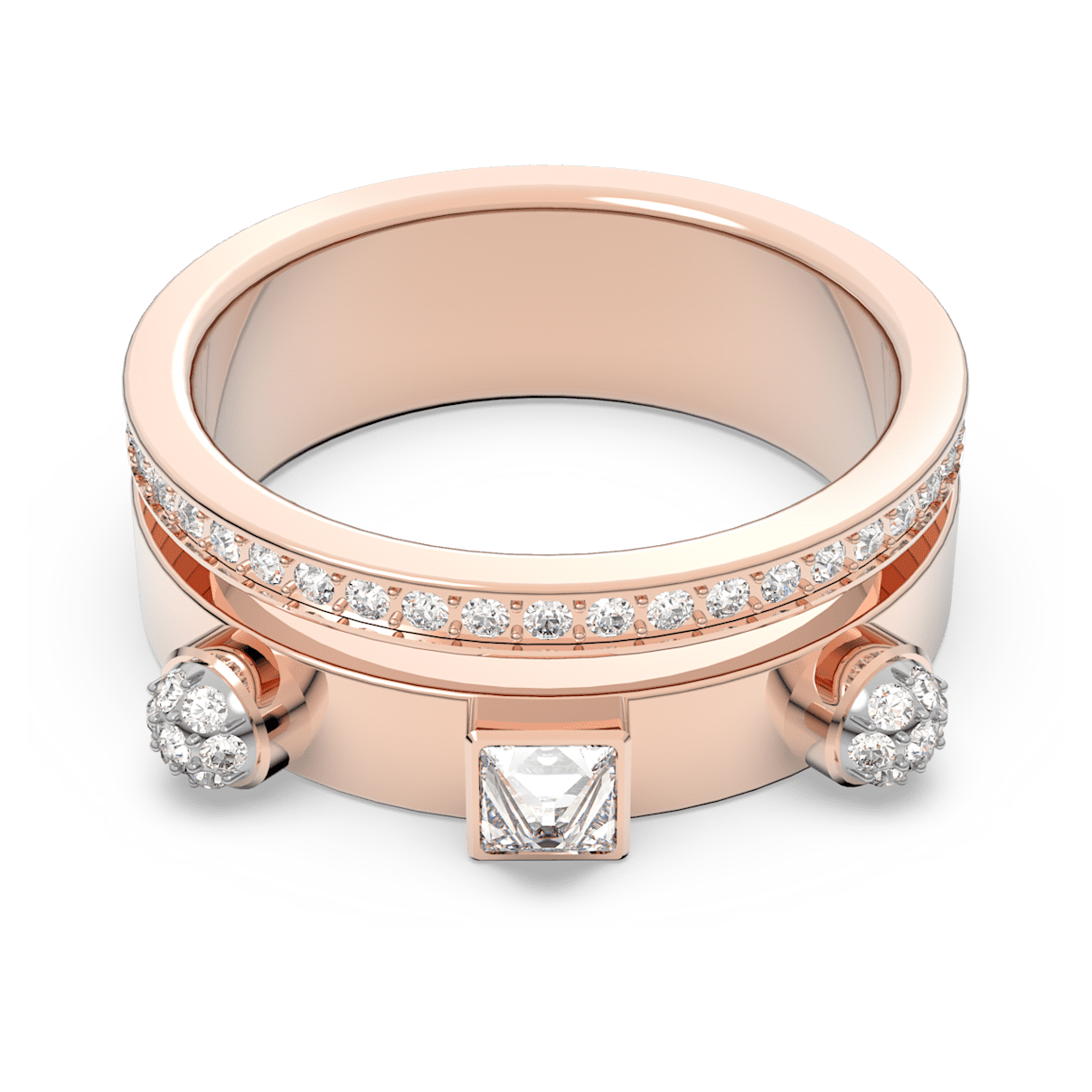 

Swarovski Thrilling 戒指, 混合切割, 白色, 镀玫瑰金色调