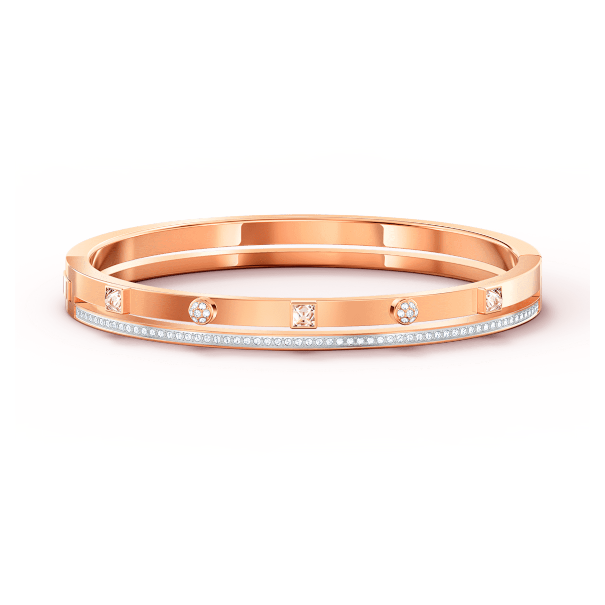 

Swarovski Thrilling bangle, Pink, Rose gold-tone plated