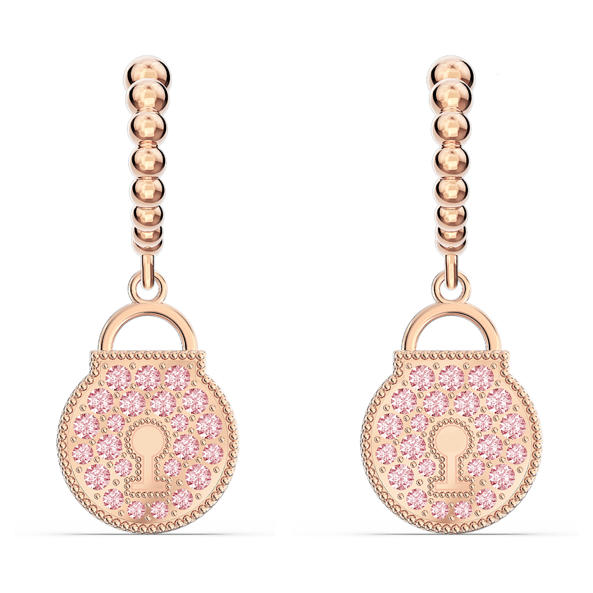 

Swarovski Togetherness 水滴形耳环, 锁, 粉红色, 镀玫瑰金色调