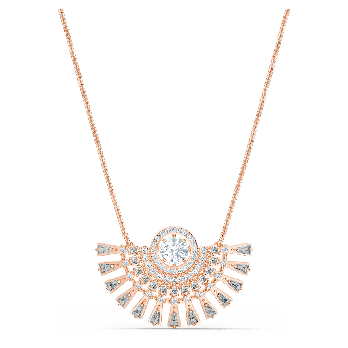 

Swarovski Sparkling Dance Dial Up necklace, Medium, Gray, Rose gold-tone plated