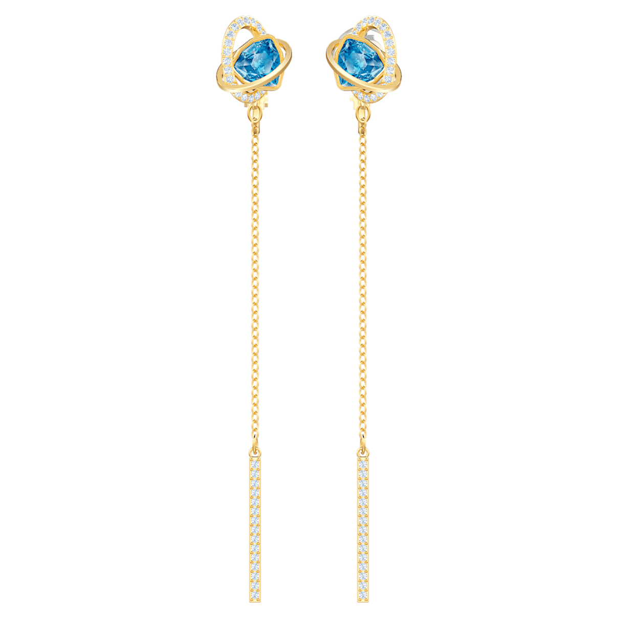 

Swarovski Outstanding 水滴形耳环, 蓝色, 镀金色调