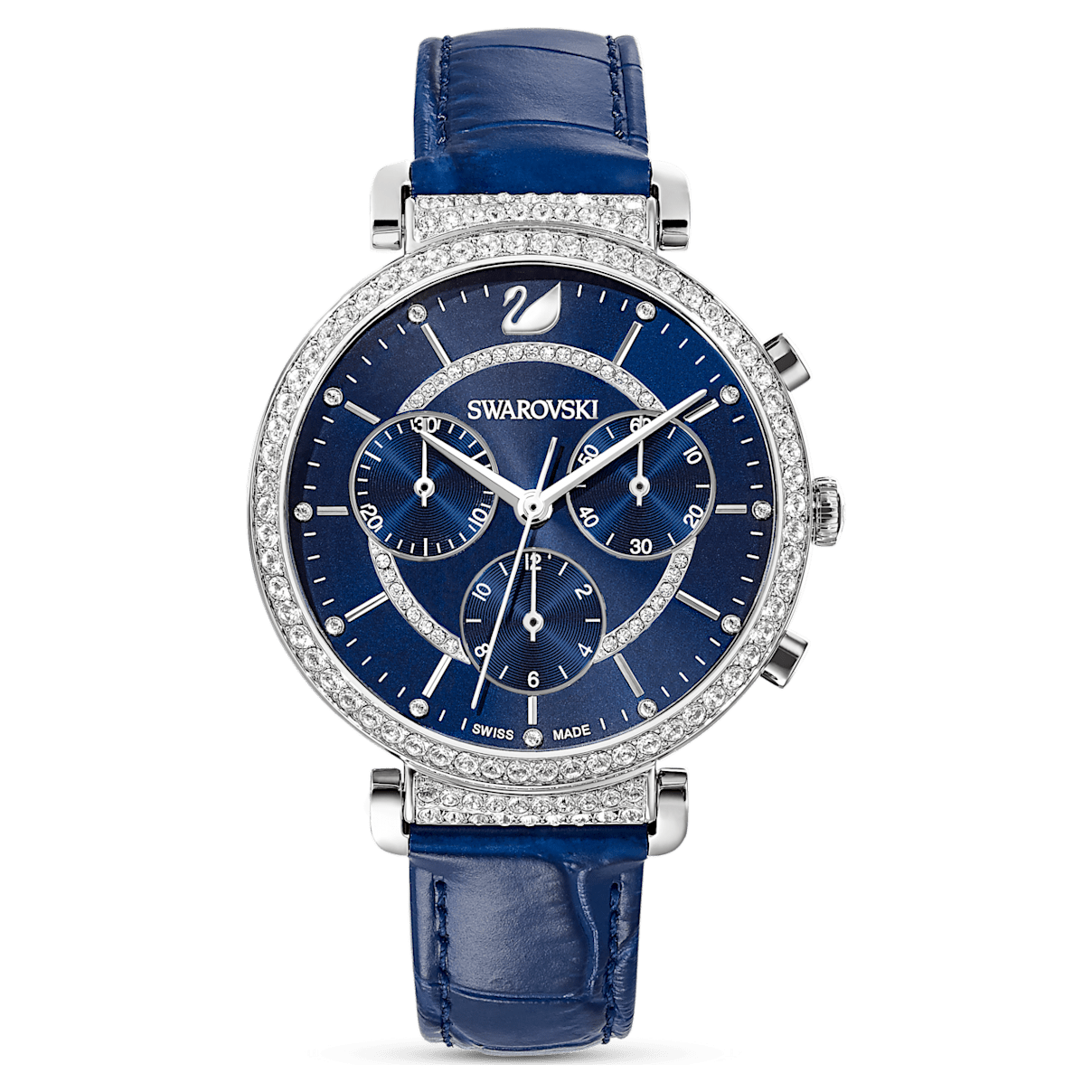 

Swarovski Passage Chrono 腕表, 瑞士制造, 真皮表带, 蓝色, 不锈钢